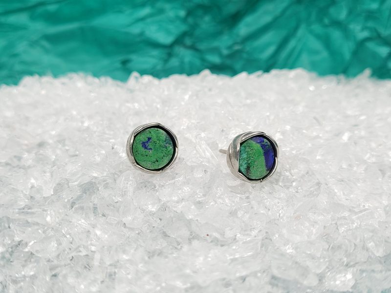 Conichalcite-Azurite Earring