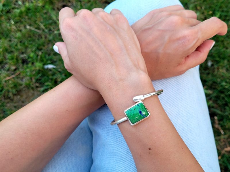 Conichalcite-Azurite Bracelet
